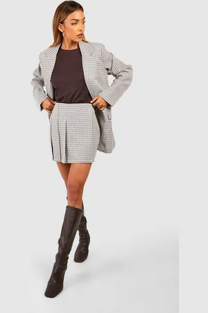 Boohoo Mini,Jupe Texturée À Carreaux