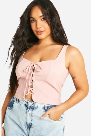 Boohoo Grande Taille,Corset À Lacets Sans Manches