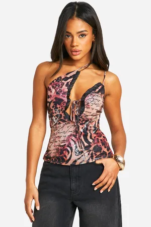 Boohoo Caraco Asymétrique En Mesh À Découpes