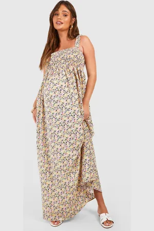 Boohoo Maternité,Robe Longue Froncée À Fleurs