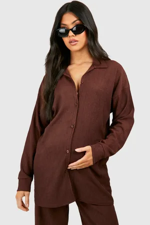 Boohoo Maternité,Chemise De Grossesse Oversize Texturée