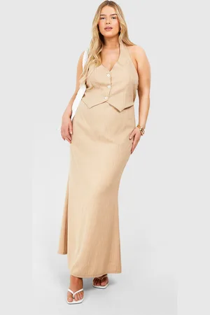 Boohoo Grande Taille,Jupe Longue De Tailleur À Rayures Fines