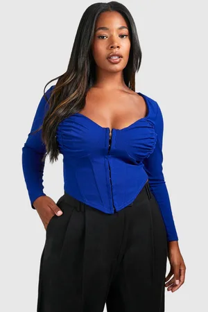 Boohoo Grande Taille,Corset Froncé À Agrafes