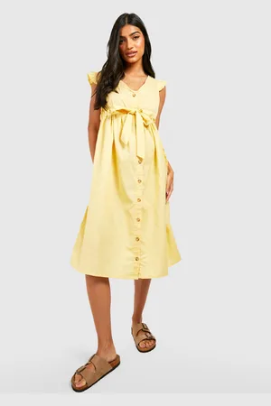 Boohoo Maternité,Robe Mi Longue Boutonnée