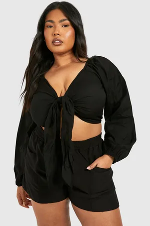 Boohoo Grande Taille,Short Texturé À Taille Élastiquée