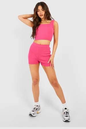 Boohoo Ensemble Côtelé Avec Crop Top Et Short