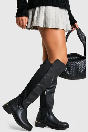 Boohoo Bottes Hautes À Empiècement Élastiqué