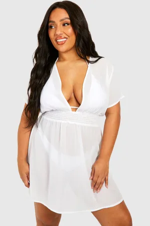 Boohoo Grande Taille,Tunique De Plage Froncée