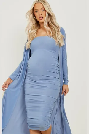 Boohoo Maternité,Ensemble Avec Robe Froncée Et Pardessus Long
