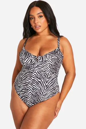Boohoo Grande Taille,Maillot De Bain Une Pièce À Imprimé Zèbre