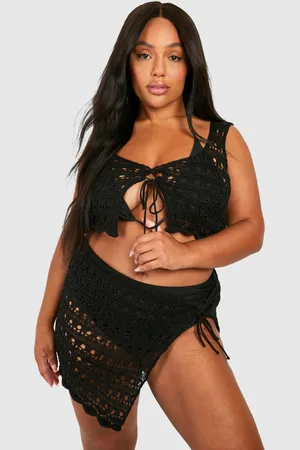 Boohoo Grande Taille,Ensemble Avec Top En Crochet Et Mini