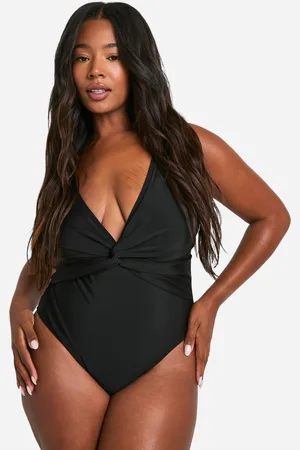 Boohoo Grande Taille,Maillot De Bain Torsadé À Décolleté Plongeant