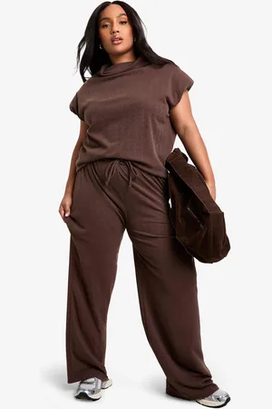 Boohoo Grande Taille,Ensemble Avec Top À Col Montant Et Pantalon
