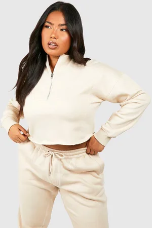 Boohoo Grande Taille,Sweat Zippé À Coutures Contrastantes