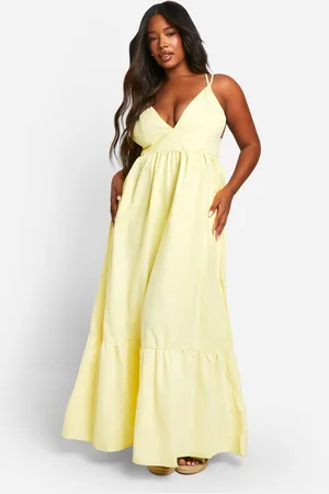 Boohoo Grande Taille,Robe Longue À Bretelles Et Volants