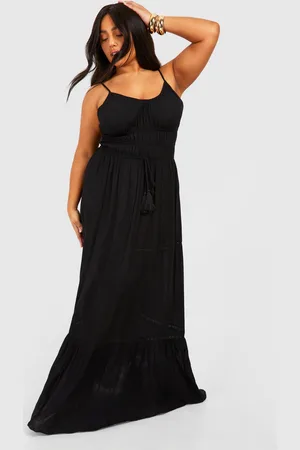 Boohoo Grande Taille,Robe Longue De Plage Texturée À Pompons