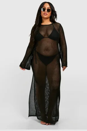 Boohoo Grande Taille,Robe Longue De Plage En Crochet