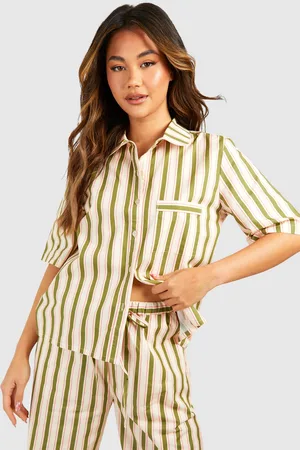 Boohoo Chemise Rayée En Coton À Manches Courtes