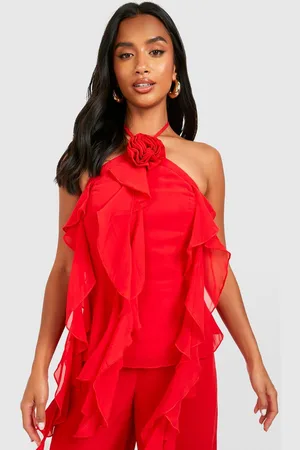 Boohoo "Petite",Caraco À Volants Et Fleur 3D