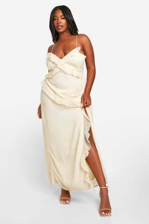 Boohoo Grande Taille,Robe Longue À Volants Et Imprimé Abstrait
