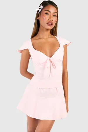Boohoo Ensemble Avec Crop Top À Épaules Évasées Et Mini,Jupe