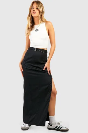 Boohoo Jupe Longue À Ceinture Et Coutures Apparentes