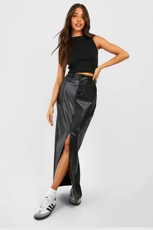 Boohoo Jupe Longue Fendue Taille Haute