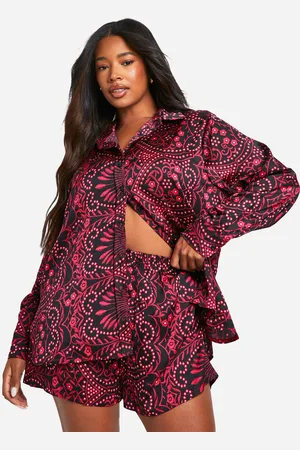 Boohoo Grande Taille,Short Volanté À Imprimé Cachemire