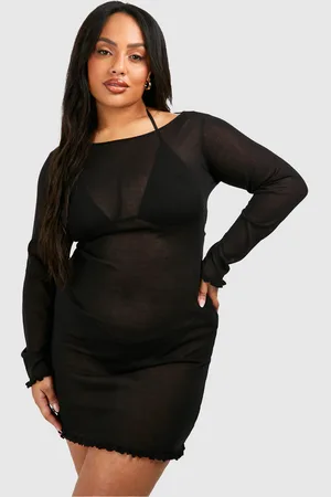 Boohoo Grande Taille,Robe De Plage À Ourlets Ondulés