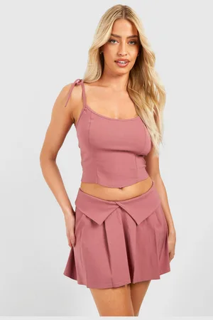Boohoo Ensemble Avec Débardeur À Coutures Apparentes Et Mini,Jupe Plissée