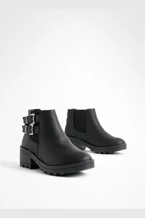 Boohoo Bottines Chelsea À Talon Carré,Pointure Large