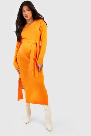 Boohoo Maternité,Robe De Grossesse Longue Fendue En Maille