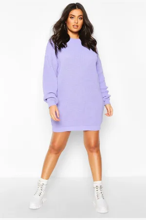 Boohoo Grande Taille,Robe Pull À Col Ras