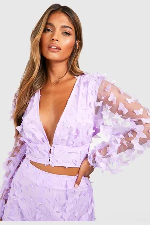 Boohoo Crop Top Imprimé Papillon