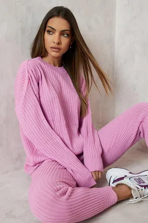 Boohoo Ensemble Confort En Maille Côtelée