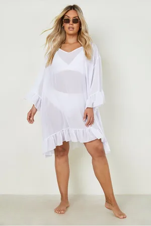 Boohoo Grande Taille,Robe De Plage Volantée