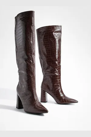 Boohoo Bottines Hautes Larges À Talon Carré