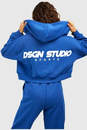 Boohoo Sweat À Capuche Zippé Court À Slogan