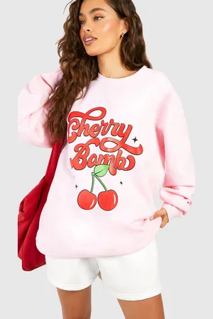 Boohoo Sweat Oversize À Slogan Cherry Bomb