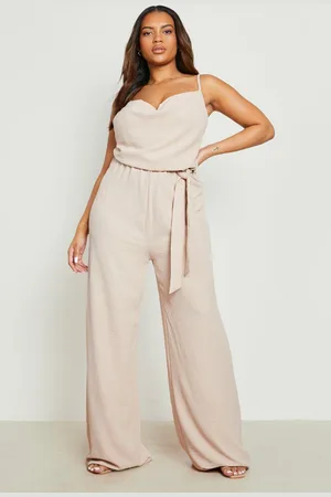 Boohoo Grande Taille,Combinaison À Col Bénitier Et Ceinture