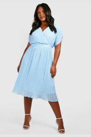 Boohoo Grande Taille,Robe Plissée Mi