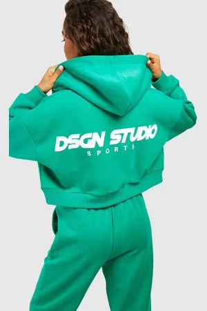 Boohoo Sweat À Capuche Zippé Court À Slogan