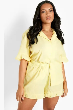 Boohoo Grande Taille,Short Volanté En Coton