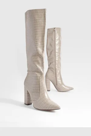 Boohoo Bottes Hautes À Talon Carré