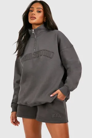 Boohoo Sweat À Col Zippé Et Imprimé Dsgn Studio