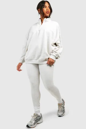 Boohoo Grande Taille,Ensemble Oversize Avec Sweat Zippé Et Legging
