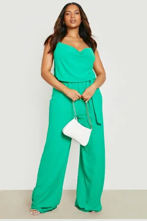 Boohoo Grande Taille,Combinaison À Col Bénitier Et Ceinture
