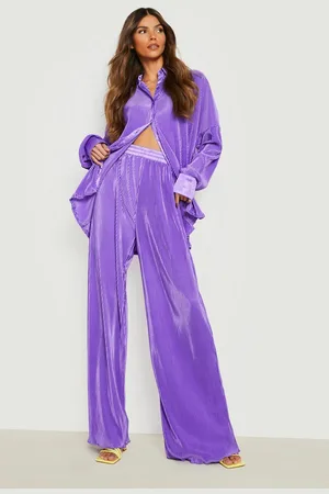 Boohoo Pantalon Flare Effet Plissé Premium