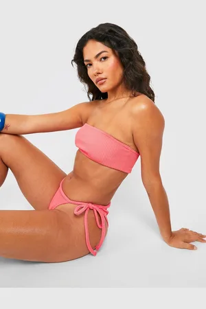Boohoo Bas De Maillot Noué À La Taille Effet Plissé