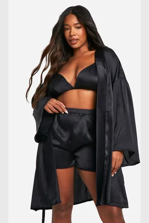 Boohoo Grande Taille,Ensemble De Pyjama Satiné 3 Pièces